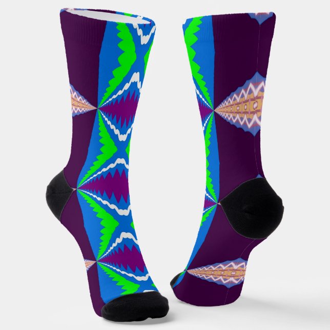 Calcetines Bright Socks Fractal Seamless Patterns 0042076 (Angular)