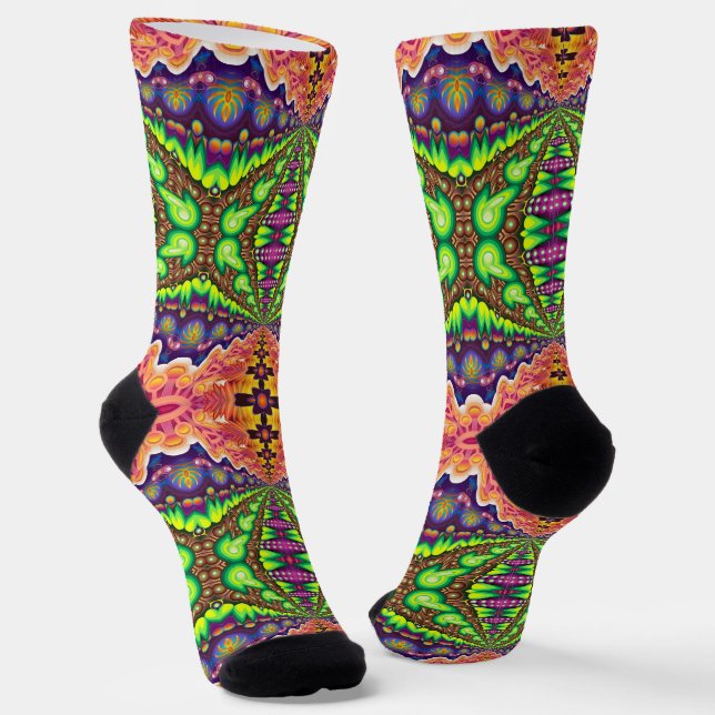 Calcetines Bright Socks Fractal Seamless Patterns 0042090 (Angular)