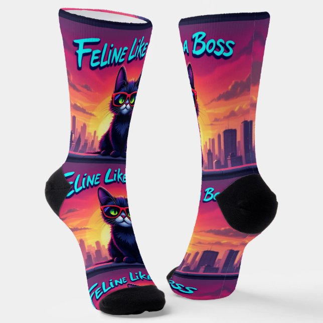 Calcetines Bright Socks RANDOPIX Feline Like A Boss 0039511 (Angular)