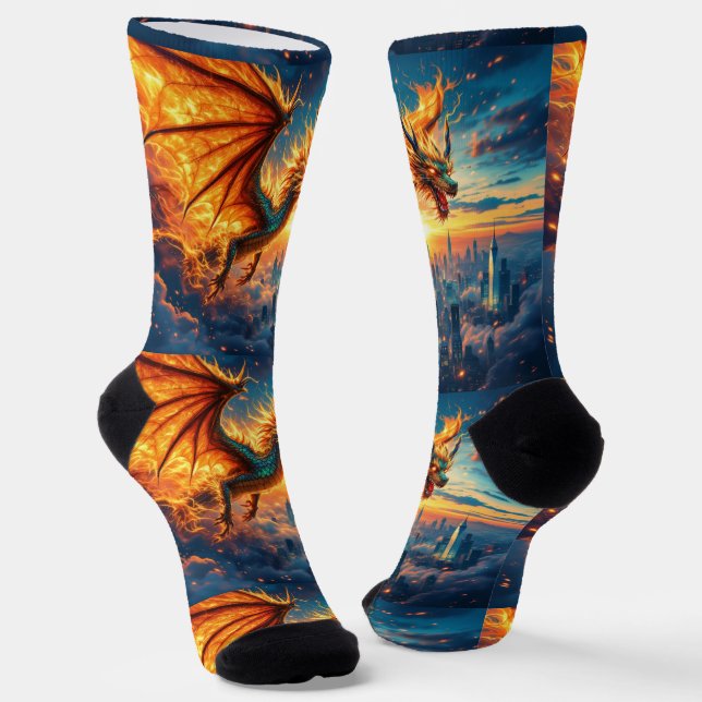 Calcetines Bright Socks RANDOPIX Green Fire Dragon 0039513 (Angular)