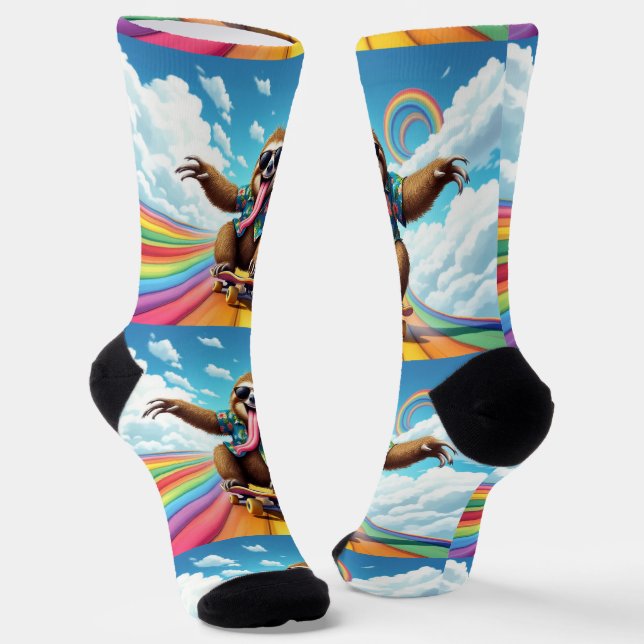 Calcetines Bright Socks RANDOPIX Skateboard Sloth 0039512 (Angular)