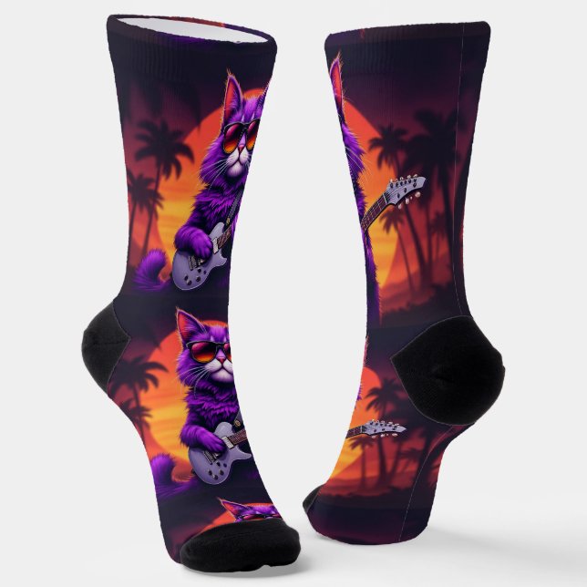 Calcetines Bright Socks UNISEX Cat Playing Guitar 0040752 (Angular)