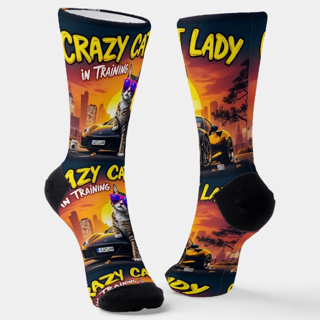 Calcetines Bright Socks UNISEX Crazy Cat Lady 0040757 (Angular)
