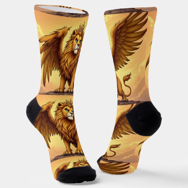Calcetines Bright Socks UNISEX Crowned Dragon Lion 0040754 (Angular)