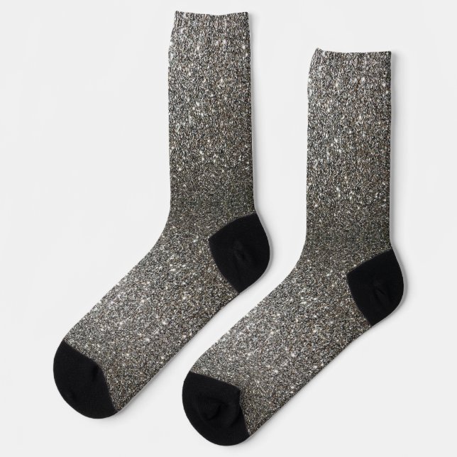 Calcetines Brillante Faux Shimmer Purpurina plateado brillant (Izquierda)