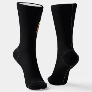 Calcetines Brillantes Carbón Oscuro Con Logo