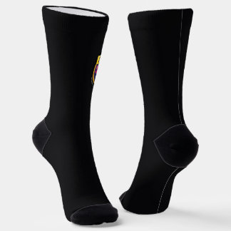 Calcetines Brillantes Carbón Oscuro Con Logo