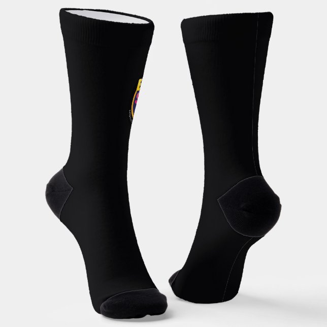 Calcetines Brillantes Carbón Oscuro Con Logo (Angular)