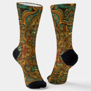Calcetines brillantes con patrones elaborados sin 
