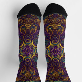 Calcetines brillantes con patrones elaborados sin