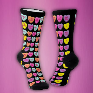 Calcetines Brillantes corazones de caramelos de San Valentín 