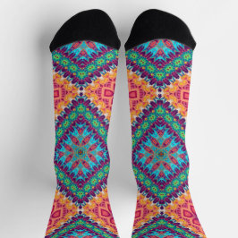 Calcetines Brillantes Fractal Patrones Sin Costura