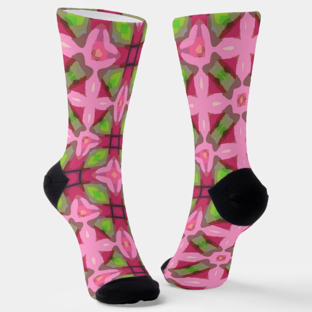 Calcetines Brillantes Fractal Patrones Sin Costura (Angular)