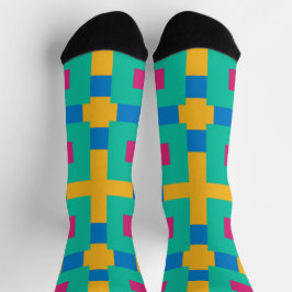Calcetines Brillantes Fractales Patrones Sin Costu