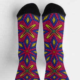 Calcetines Brillantes Patrones Fractales Sin Costu