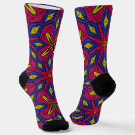 Calcetines Brillantes Patrones Fractales Sin Costu