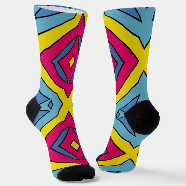 Calcetines Brillantes Patrones Fractales Sin Costu (Angular)