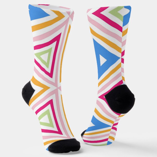 Calcetines Brillantes Patrones Fractales Sin Costu (Angular)