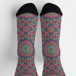 Calcetines Brillantes Patrones Fractales Sin Costu