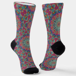 Calcetines Brillantes Patrones Fractales Sin Costu