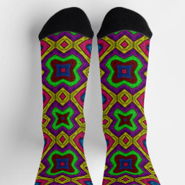 Calcetines Brillantes Patrones Fractales Sin Costu