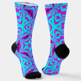 Calcetines Brillantes Patrones Fractales Sin Costu