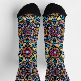 Calcetines Brillantes Patrones Fractales Sin Costu