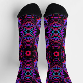 Calcetines Brillantes Patrones Fractales Sin Costu