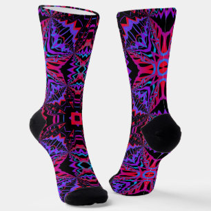 Calcetines Brillantes Patrones Fractales Sin Costu