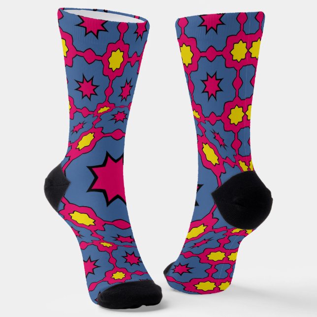 Calcetines Brillantes Patrones Fractales Sin Costu (Angular)