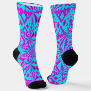 Calcetines Brillantes Patrones Fractales Sin Costu