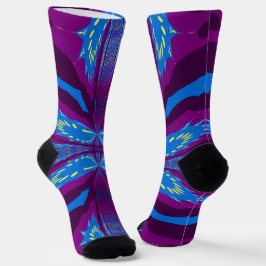 Calcetines Brillantes Patrones Fractales Sin Costu
