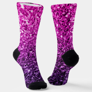Calcetines Brillantes purpurinas brillantes color rosa morado