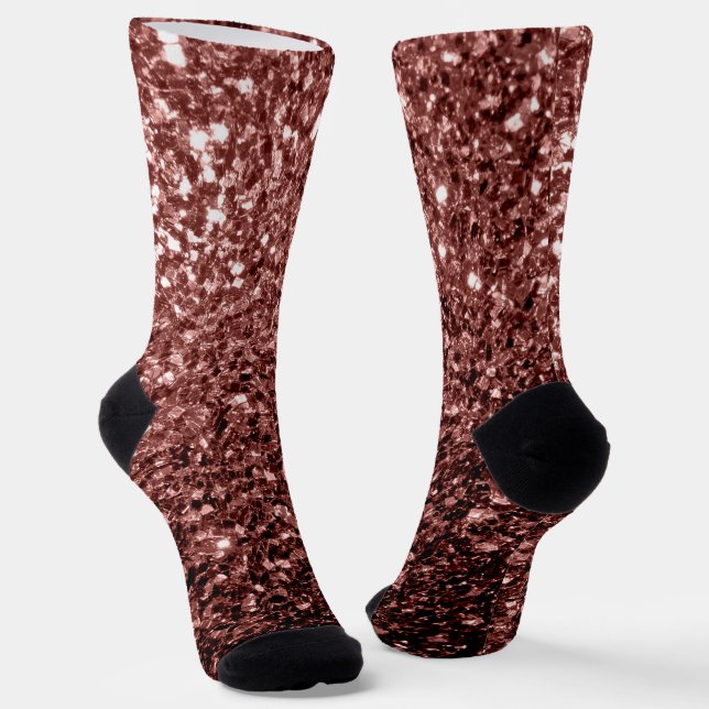 Calcetines Brillo falso marrón rojo (Angular)