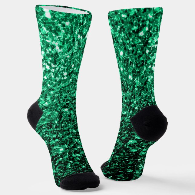 Calcetines Brillo falso verde esmeralda (Angular)