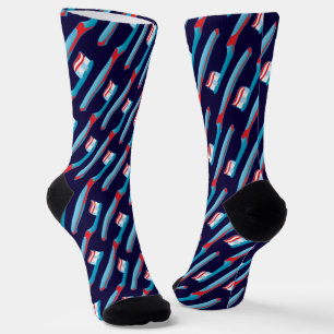 Calcetines Brochas de cepillo de dientes azul Cirujano dental