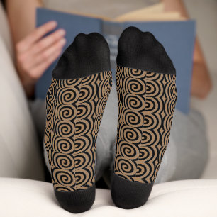 Calcetines bronce con remolinos gruesos