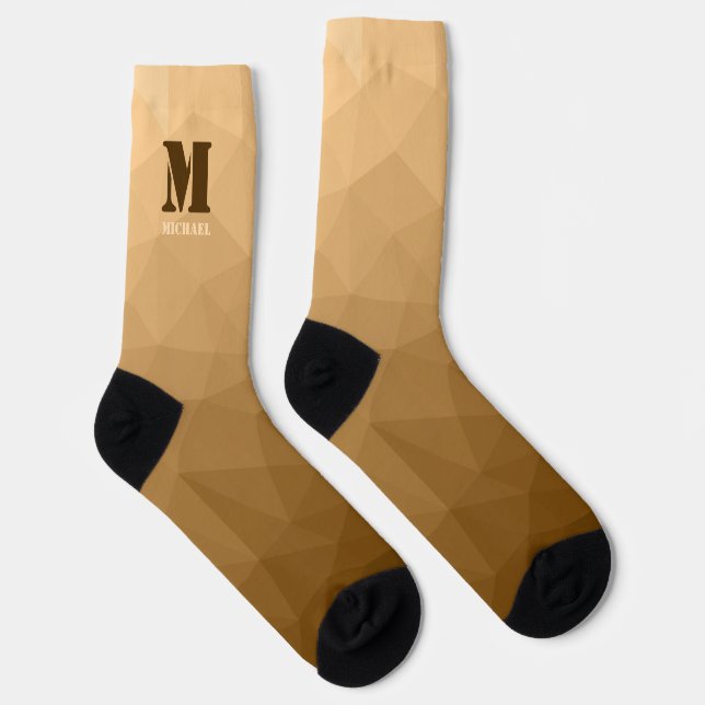 Calcetines Brown geometric mesh pattern Monogram (Derecha)