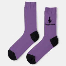 Calcetines Bruja Voladora en Morado - Feliz Halloween - Calce