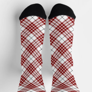 Calcetines Buchanan tartán rojo blanco a cuadros