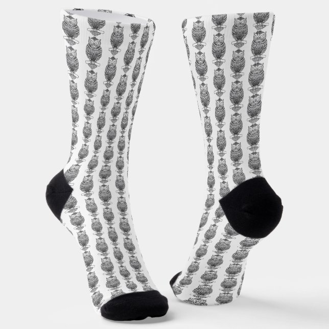 Calcetines Búho (blanco) - Socks premium (Angular)