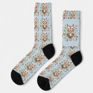 Calcetines Búho de Parche en Bosque Caprichoso