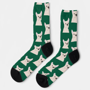 Calcetines Bulldog Francés Blanco con Rayas
