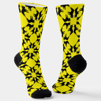 Calcetines Bulldog Francés patrón gráfico negro blanco