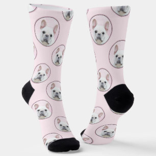 Calcetines Bulldog francés pinta arte de perro Mascota crema 