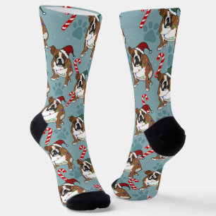 Calcetines Bulldog inglés de vacaciones para navidades