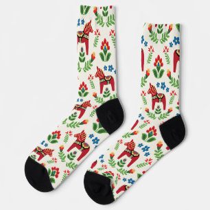 Calcetines Caballos de dala suecos rojos