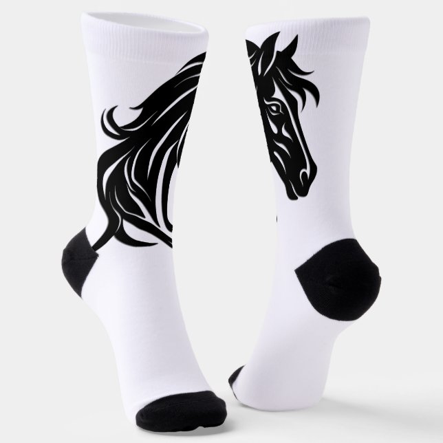 Calcetines Cabeza de caballo negro magnífica (Angular)