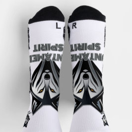 Calcetines Cabeza de lobo de acento plateado con formas abstr