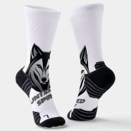 Calcetines Cabeza de lobo de acento plateado con formas abstr